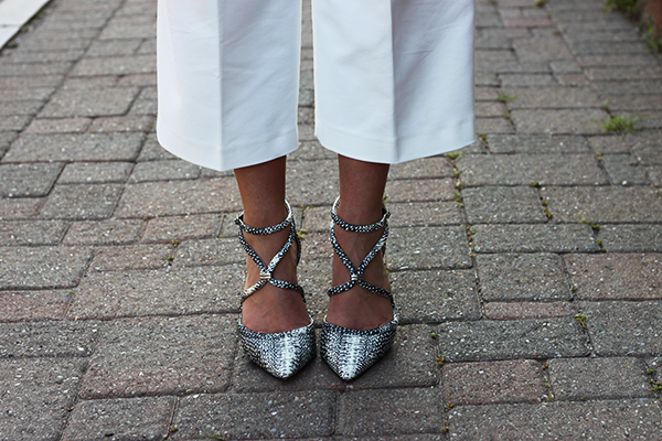 Black White Speckled Heels