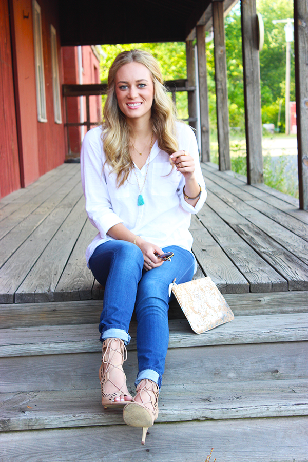 White Top Blue Denim