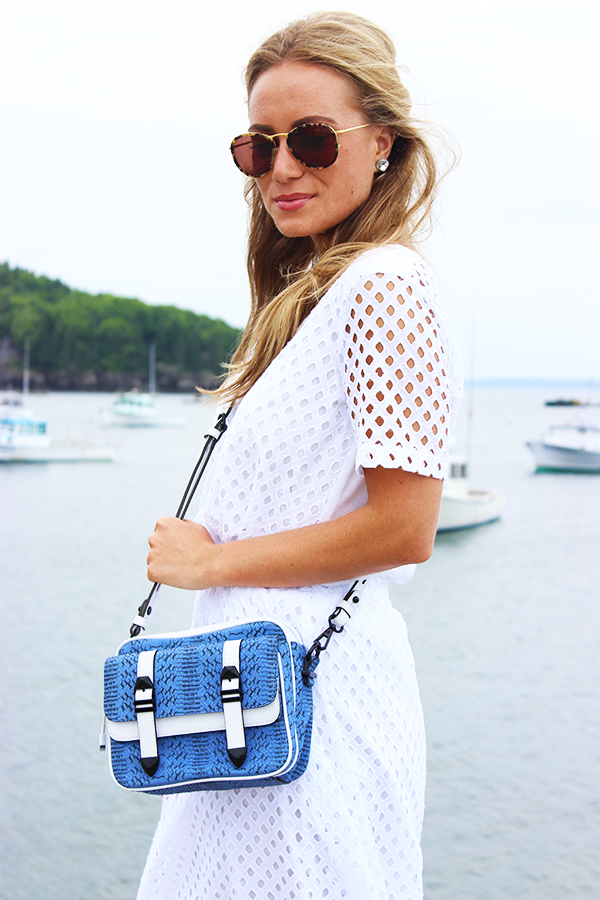White with Blue Crossbody