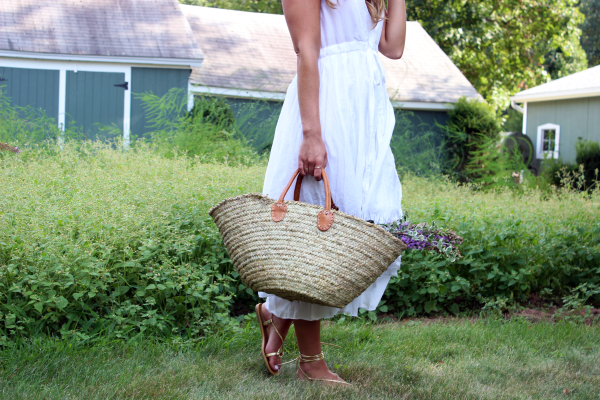 Straw Market Basket Tote