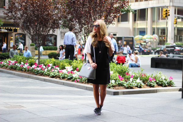 Black Shift Dress with Nikes