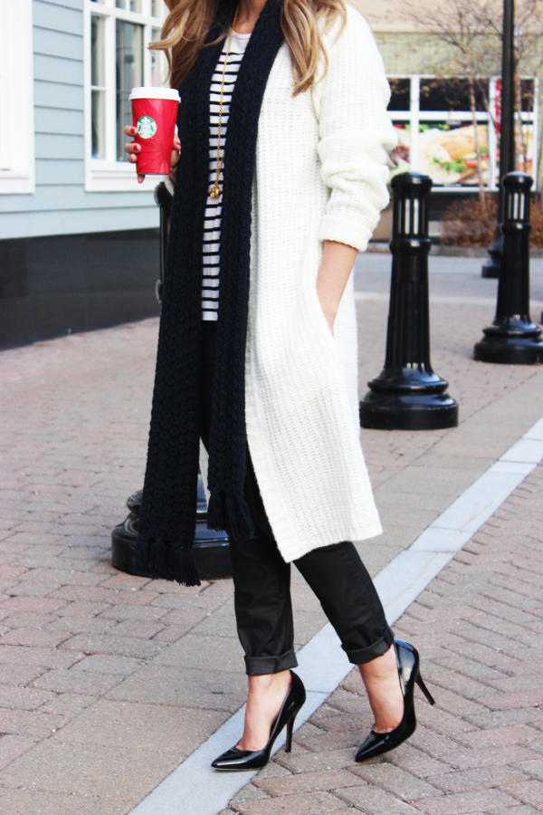 Long Cardigan Pumps Stripes