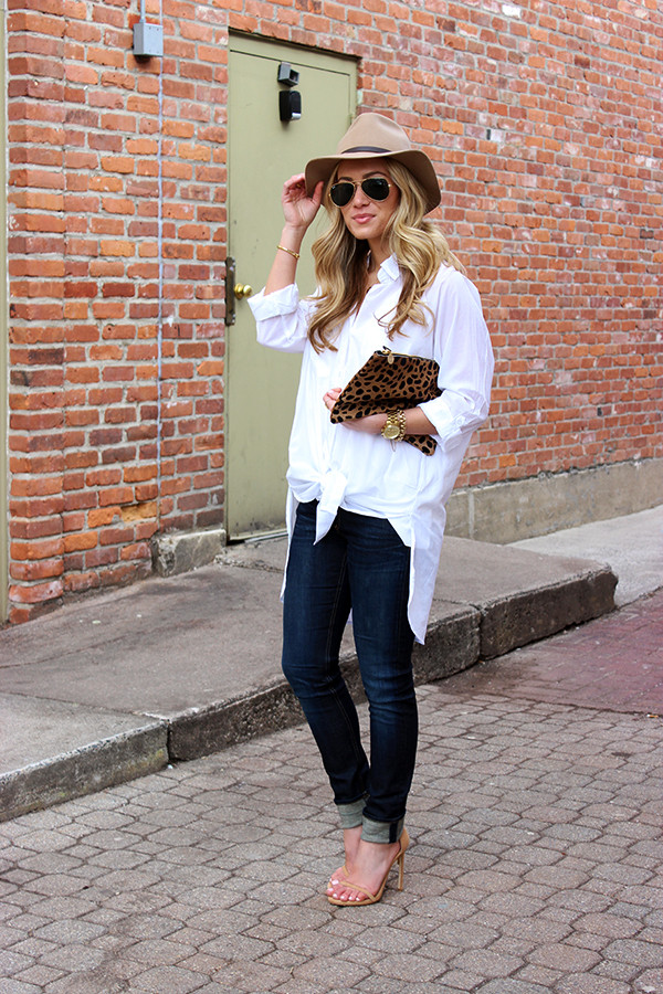 Crisp White shirt with Jeans