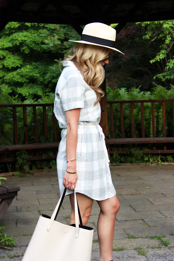 Panama Hat Plaid Dress