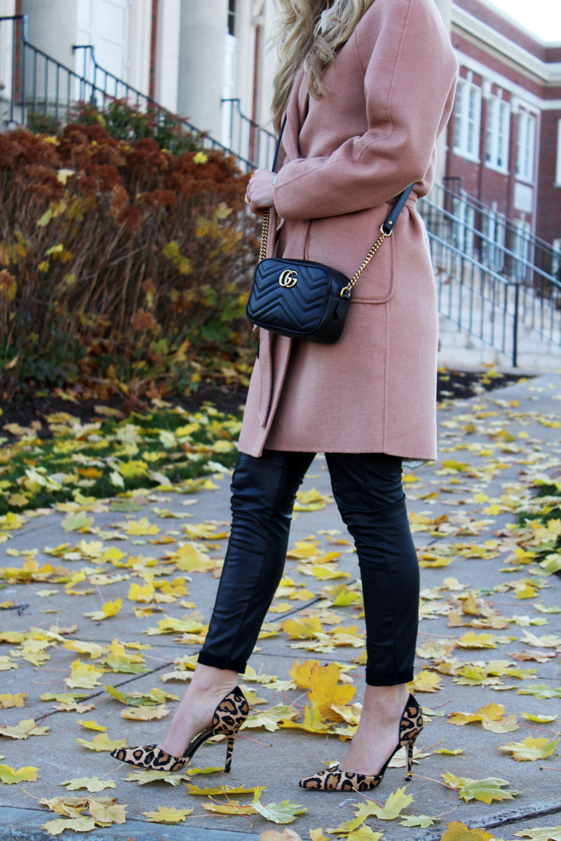 tan-wrap-coat-leather-leggings-leopard-pumps-gucci-marmont-bag