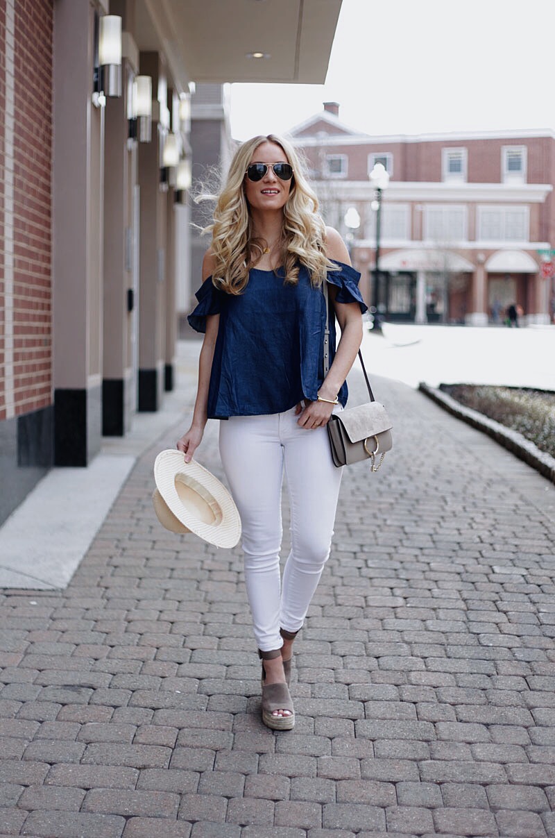 Chambray Top White Jeans