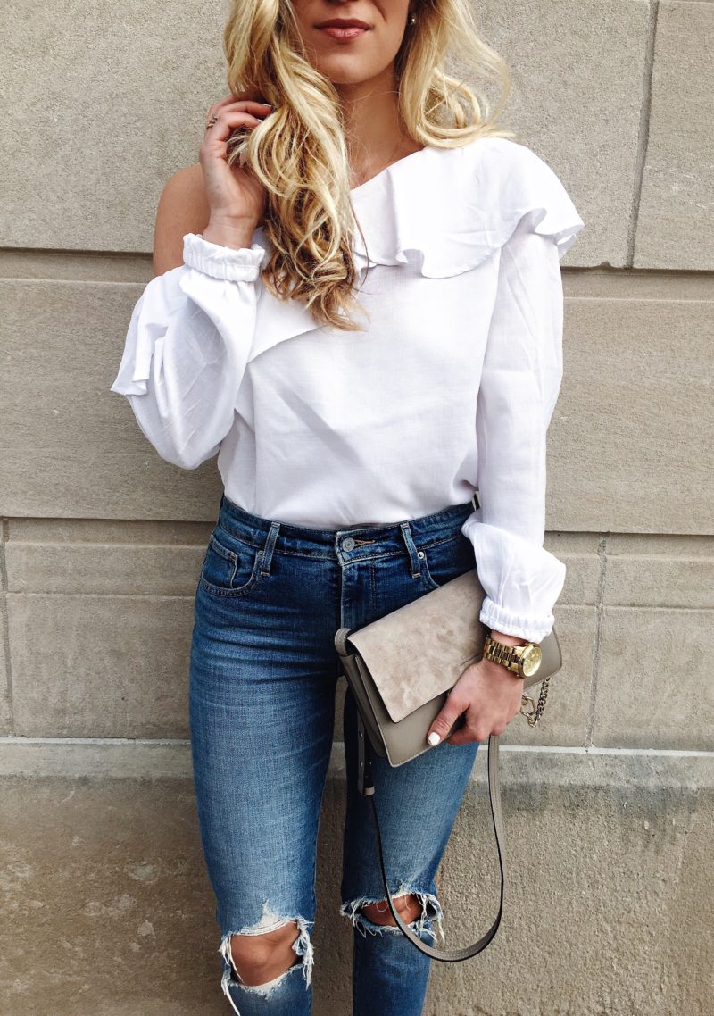 Ruffle One Shoulder Top