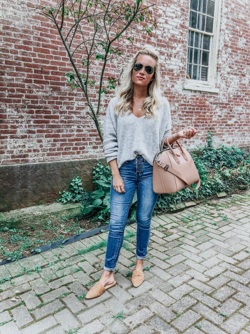 Cozy Gray Sweater + Madewell Jeans - Style Cusp