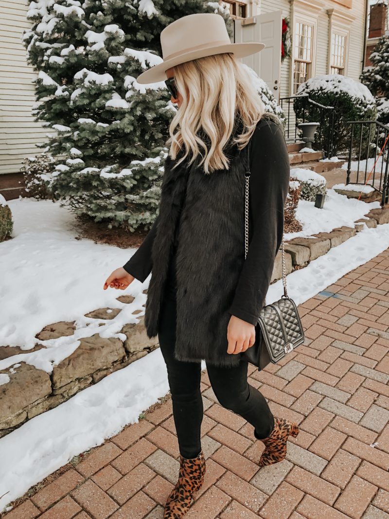 Faux Fur Vest + Leopard Booties - Style Cusp